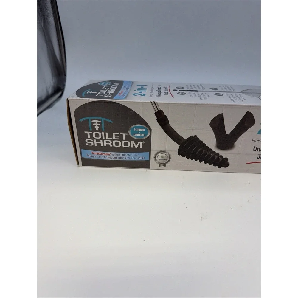 ToiletShroom 2-in-1 plunger and squeegee brush set in its original packaging